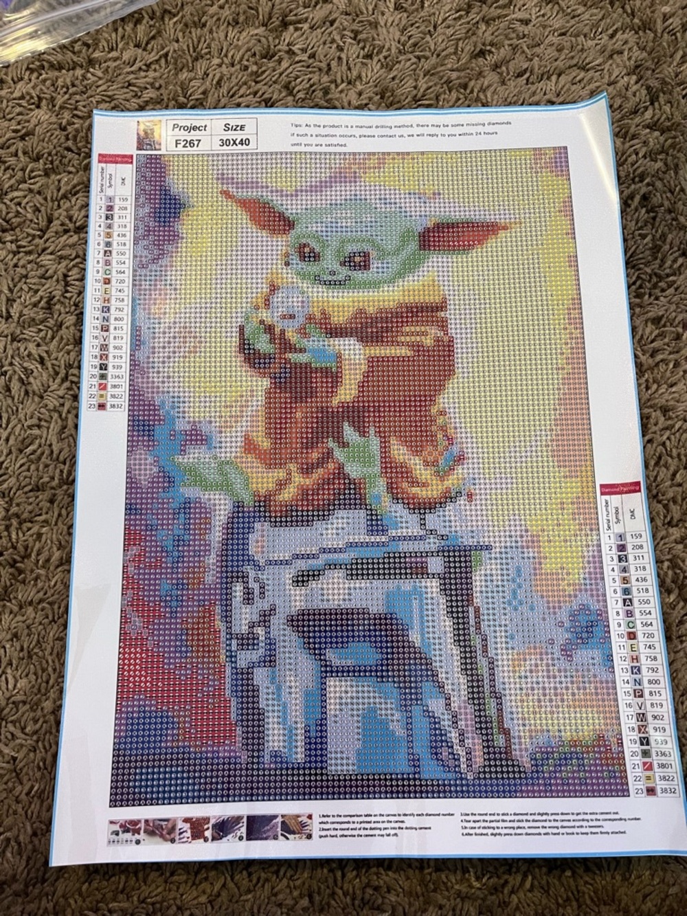 Disney Baby Yoda Diamond painting kit